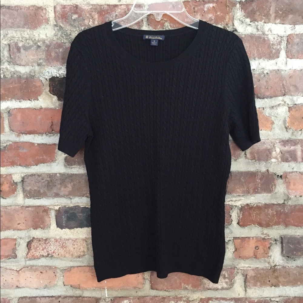 Brooks Brothers Short Sleeve Black Crew Neck